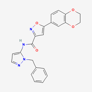 N-(1-benzyl-1H-pyrazol-5-yl)-5-(2,3-dihydro-1,4-benzodioxin-6-yl)-1,2-oxazole-3-carboxamide