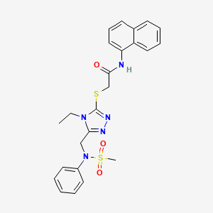 molecular formula C24H25N5O3S2 B11313342 2-[(4-ethyl-5-{[(methylsulfonyl)(phenyl)amino]methyl}-4H-1,2,4-triazol-3-yl)sulfanyl]-N-(naphthalen-1-yl)acetamide 