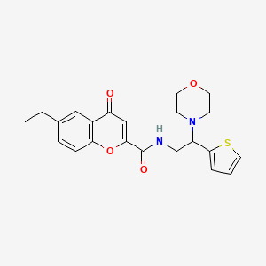 6-ethyl-N-[2-(morpholin-4-yl)-2-(thiophen-2-yl)ethyl]-4-oxo-4H-chromene-2-carboxamide