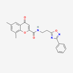 6,8-dimethyl-4-oxo-N-[2-(3-phenyl-1,2,4-oxadiazol-5-yl)ethyl]-4H-chromene-2-carboxamide