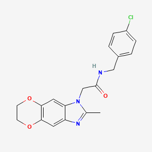 N-(4-chlorobenzyl)-2-(2-methyl-6,7-dihydro-1H-[1,4]dioxino[2,3-f]benzimidazol-1-yl)acetamide