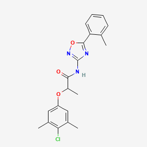 2-(4-chloro-3,5-dimethylphenoxy)-N-[5-(2-methylphenyl)-1,2,4-oxadiazol-3-yl]propanamide