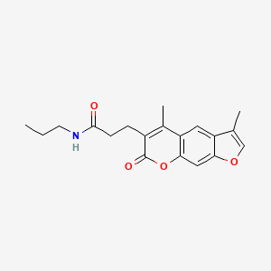 3-(3,5-dimethyl-7-oxo-7H-furo[3,2-g]chromen-6-yl)-N-propylpropanamide