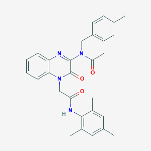 N-(4-methylbenzyl)-N-(3-oxo-4-{2-oxo-2-[(2,4,6-trimethylphenyl)amino]ethyl}-3,4-dihydroquinoxalin-2-yl)acetamide