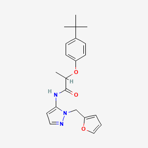 2-(4-tert-butylphenoxy)-N-[1-(furan-2-ylmethyl)-1H-pyrazol-5-yl]propanamide