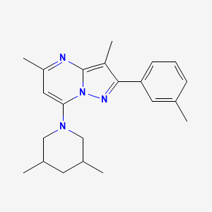 molecular formula C22H28N4 B11313409 7-(3,5-Dimethylpiperidin-1-yl)-3,5-dimethyl-2-(3-methylphenyl)pyrazolo[1,5-a]pyrimidine 