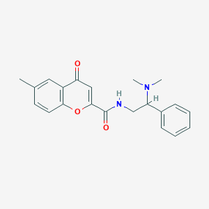 molecular formula C21H22N2O3 B11313413 N-[2-(dimethylamino)-2-phenylethyl]-6-methyl-4-oxo-4H-chromene-2-carboxamide 