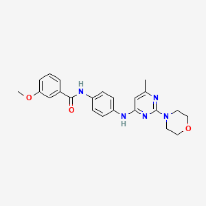 molecular formula C23H25N5O3 B11313428 3-methoxy-N-(4-((6-methyl-2-morpholinopyrimidin-4-yl)amino)phenyl)benzamide 