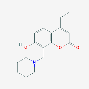 molecular formula C17H21NO3 B11313443 4-ethyl-7-hydroxy-8-(piperidin-1-ylmethyl)-2H-chromen-2-one 