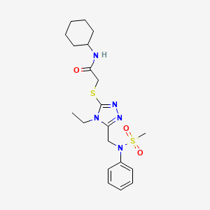 N-cyclohexyl-2-[(4-ethyl-5-{[(methylsulfonyl)(phenyl)amino]methyl}-4H-1,2,4-triazol-3-yl)sulfanyl]acetamide