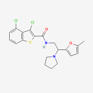 3,4-dichloro-N-[2-(5-methylfuran-2-yl)-2-(pyrrolidin-1-yl)ethyl]-1-benzothiophene-2-carboxamide