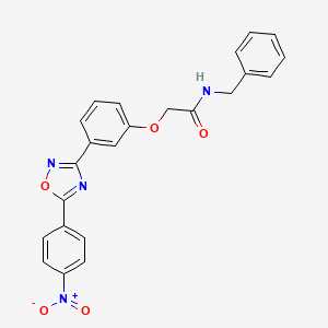 molecular formula C23H18N4O5 B11313466 N-benzyl-2-{3-[5-(4-nitrophenyl)-1,2,4-oxadiazol-3-yl]phenoxy}acetamide 