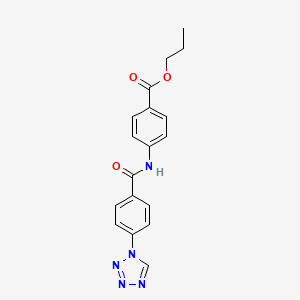 molecular formula C18H17N5O3 B11313476 propyl 4-({[4-(1H-tetrazol-1-yl)phenyl]carbonyl}amino)benzoate 