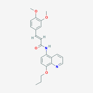 molecular formula C23H24N2O4 B11313483 (2E)-3-(3,4-dimethoxyphenyl)-N-(8-propoxyquinolin-5-yl)prop-2-enamide 