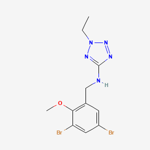 molecular formula C11H13Br2N5O B11313498 N-(3,5-dibromo-2-methoxybenzyl)-2-ethyl-2H-tetrazol-5-amine 