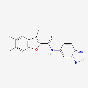 molecular formula C18H15N3O2S B11313506 N-(2,1,3-benzothiadiazol-5-yl)-3,5,6-trimethyl-1-benzofuran-2-carboxamide 