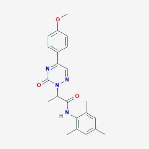 molecular formula C22H24N4O3 B11313518 2-[5-(4-methoxyphenyl)-3-oxo-1,2,4-triazin-2(3H)-yl]-N-(2,4,6-trimethylphenyl)propanamide 