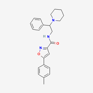 molecular formula C24H27N3O2 B11313536 5-(4-methylphenyl)-N-[2-phenyl-2-(piperidin-1-yl)ethyl]-1,2-oxazole-3-carboxamide 