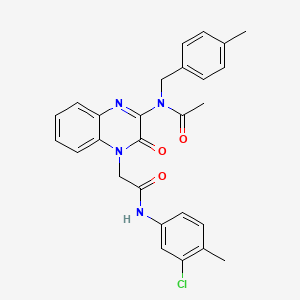 molecular formula C27H25ClN4O3 B11313542 N-(4-{2-[(3-chloro-4-methylphenyl)amino]-2-oxoethyl}-3-oxo-3,4-dihydroquinoxalin-2-yl)-N-(4-methylbenzyl)acetamide 