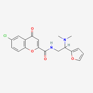 molecular formula C18H17ClN2O4 B11313569 6-chloro-N-[2-(dimethylamino)-2-(furan-2-yl)ethyl]-4-oxo-4H-chromene-2-carboxamide 