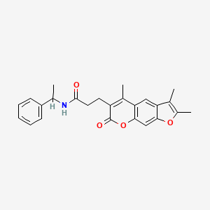 N-(1-Phenylethyl)-3-{2,3,5-trimethyl-7-oxo-7H-furo[3,2-G]chromen-6-YL}propanamide