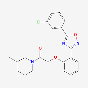 2-{2-[5-(3-Chlorophenyl)-1,2,4-oxadiazol-3-yl]phenoxy}-1-(3-methylpiperidin-1-yl)ethanone