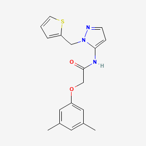 molecular formula C18H19N3O2S B11313608 2-(3,5-dimethylphenoxy)-N-[1-(thiophen-2-ylmethyl)-1H-pyrazol-5-yl]acetamide 