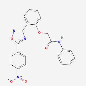 molecular formula C22H16N4O5 B11313614 2-{2-[5-(4-nitrophenyl)-1,2,4-oxadiazol-3-yl]phenoxy}-N-phenylacetamide 