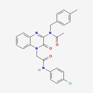 molecular formula C26H23ClN4O3 B11313649 N-(4-{2-[(4-chlorophenyl)amino]-2-oxoethyl}-3-oxo-3,4-dihydroquinoxalin-2-yl)-N-(4-methylbenzyl)acetamide 