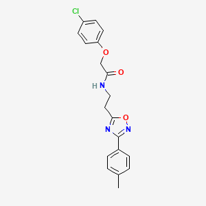 2-(4-chlorophenoxy)-N-{2-[3-(4-methylphenyl)-1,2,4-oxadiazol-5-yl]ethyl}acetamide