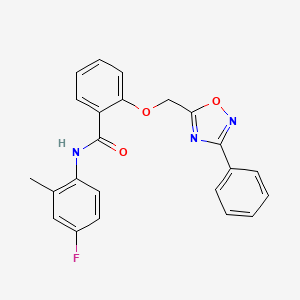 N-(4-fluoro-2-methylphenyl)-2-[(3-phenyl-1,2,4-oxadiazol-5-yl)methoxy]benzamide