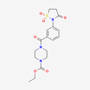 Ethyl 4-[3-(1,1-dioxido-3-oxo-2-isothiazolidinyl)benzoyl]-1-piperazinecarboxylate