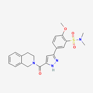 5-[3-(3,4-dihydroisoquinolin-2(1H)-ylcarbonyl)-1H-pyrazol-5-yl]-2-methoxy-N,N-dimethylbenzenesulfonamide