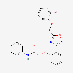 2-(2-{5-[(2-fluorophenoxy)methyl]-1,2,4-oxadiazol-3-yl}phenoxy)-N-phenylacetamide