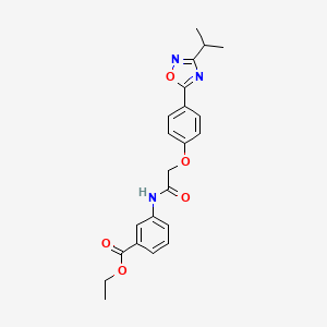 Ethyl 3-[({4-[3-(propan-2-yl)-1,2,4-oxadiazol-5-yl]phenoxy}acetyl)amino]benzoate