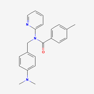 molecular formula C22H23N3O B11313799 N-[4-(dimethylamino)benzyl]-4-methyl-N-(pyridin-2-yl)benzamide 