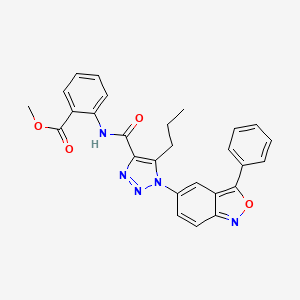 molecular formula C27H23N5O4 B11313813 methyl 2-({[1-(3-phenyl-2,1-benzoxazol-5-yl)-5-propyl-1H-1,2,3-triazol-4-yl]carbonyl}amino)benzoate 