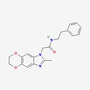 2-(2-methyl-6,7-dihydro-1H-[1,4]dioxino[2,3-f]benzimidazol-1-yl)-N-(2-phenylethyl)acetamide