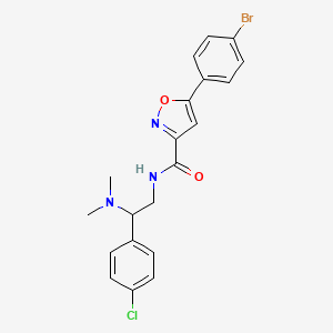 5-(4-bromophenyl)-N-[2-(4-chlorophenyl)-2-(dimethylamino)ethyl]-1,2-oxazole-3-carboxamide