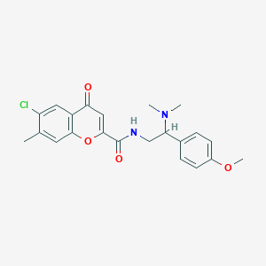 molecular formula C22H23ClN2O4 B11313843 6-chloro-N-[2-(dimethylamino)-2-(4-methoxyphenyl)ethyl]-7-methyl-4-oxo-4H-chromene-2-carboxamide 