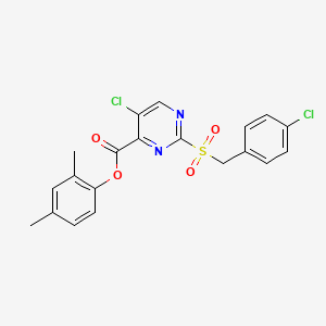 molecular formula C20H16Cl2N2O4S B11313848 2,4-Dimethylphenyl 5-chloro-2-[(4-chlorobenzyl)sulfonyl]pyrimidine-4-carboxylate 