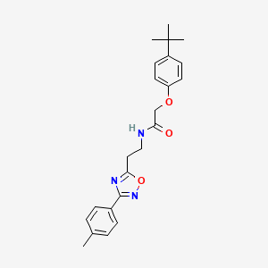 molecular formula C23H27N3O3 B11313852 2-(4-tert-butylphenoxy)-N-{2-[3-(4-methylphenyl)-1,2,4-oxadiazol-5-yl]ethyl}acetamide 