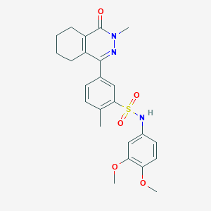 molecular formula C24H27N3O5S B11313860 N-(3,4-dimethoxyphenyl)-2-methyl-5-(3-methyl-4-oxo-3,4,5,6,7,8-hexahydrophthalazin-1-yl)benzenesulfonamide 