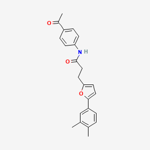 molecular formula C23H23NO3 B11313896 N-(4-acetylphenyl)-3-[5-(3,4-dimethylphenyl)furan-2-yl]propanamide 