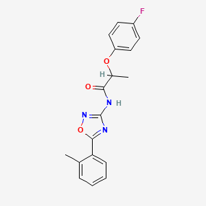 2-(4-fluorophenoxy)-N-[5-(2-methylphenyl)-1,2,4-oxadiazol-3-yl]propanamide