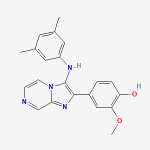 4-{3-[(3,5-Dimethylphenyl)amino]imidazo[1,2-a]pyrazin-2-yl}-2-methoxyphenol