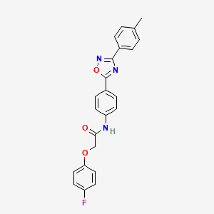 molecular formula C23H18FN3O3 B11313943 2-(4-fluorophenoxy)-N-{4-[3-(4-methylphenyl)-1,2,4-oxadiazol-5-yl]phenyl}acetamide 