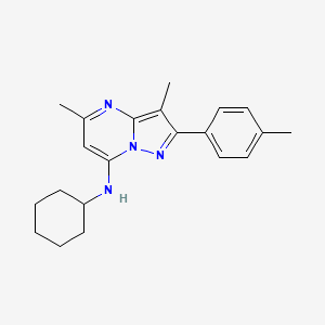 N-cyclohexyl-3,5-dimethyl-2-(4-methylphenyl)pyrazolo[1,5-a]pyrimidin-7-amine