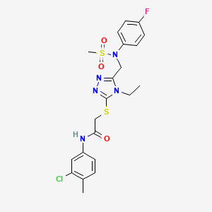 N-(3-chloro-4-methylphenyl)-2-[(4-ethyl-5-{[(4-fluorophenyl)(methylsulfonyl)amino]methyl}-4H-1,2,4-triazol-3-yl)sulfanyl]acetamide