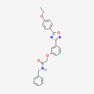 molecular formula C25H23N3O4 B11314029 N-benzyl-2-{3-[5-(4-ethoxyphenyl)-1,2,4-oxadiazol-3-yl]phenoxy}acetamide 